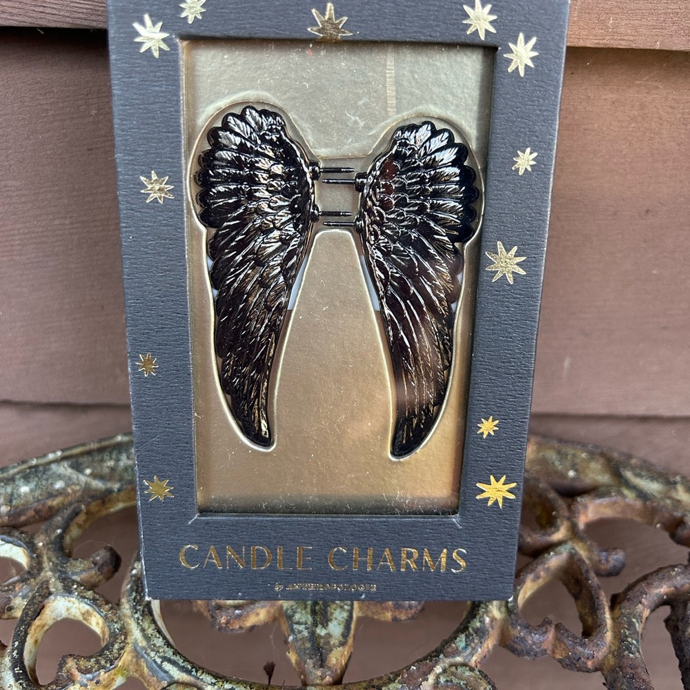 Anthropologie Black Angel Wing Candle Charms